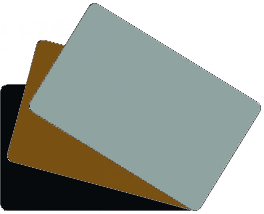Blank coloured core plastic cards